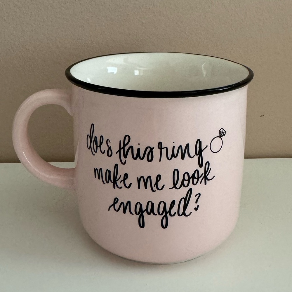 Pink Ceramic Engagement Quote Mug